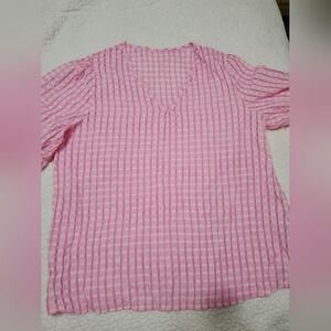 Gingham pink and white shirt